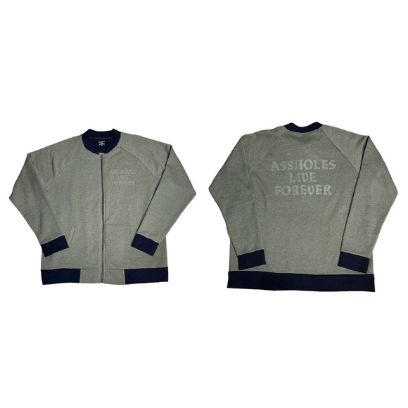 Assholes*s Live Forever Adult Size XL Olive / Black ALF Full Zip Up Sweatshirt